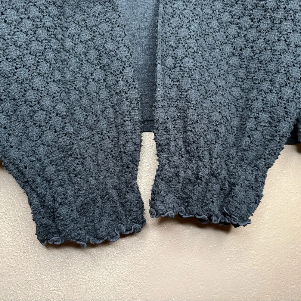 Madewell Texture & Thread Eyelet Mix Ruffle-Sleeve Top Sz Large Whimsigoth Boho - Picture 6 of 14